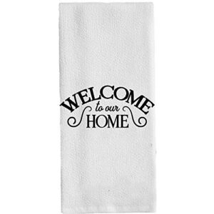 faceyee welcome to our home hand bathroom towles dish towels flour sack dish cloth washcloths white 14x 30 inch(35x75cm) white color:welcome to our home
