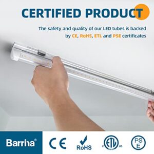 Barrina LED Shop Light 2ft, 20W 2500LM 5000K, T8 LED Light Fixture, Clear Cover, Ceiling and Utility Shop Light, Linkable Tube Lights, Shop Lights for Room, Garage, Workbench, Warehouse, 2-Pack