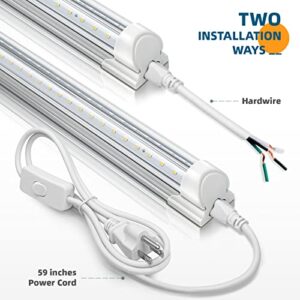 Barrina LED Shop Light 2ft, 20W 2500LM 5000K, T8 LED Light Fixture, Clear Cover, Ceiling and Utility Shop Light, Linkable Tube Lights, Shop Lights for Room, Garage, Workbench, Warehouse, 2-Pack