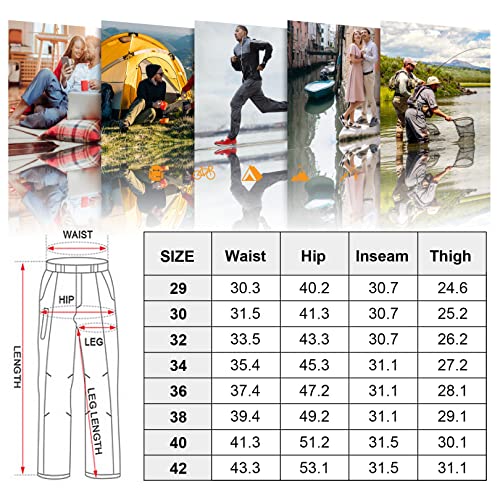 Mens Hiking Pants Convertible boy Scout Zip Off Shorts Lightweight Quick Dry Waterproof Stretch Breathable Fishing Safari Pants,6101,Grey,32