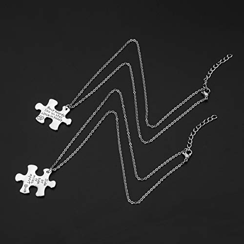 2PCS Best Friends Necklaces for 2 - Side by Side Or Miles Apart BFF Friendship Matching Puzzle Necklace Set Long Distance Friendship Gifts for Women Teen Girls