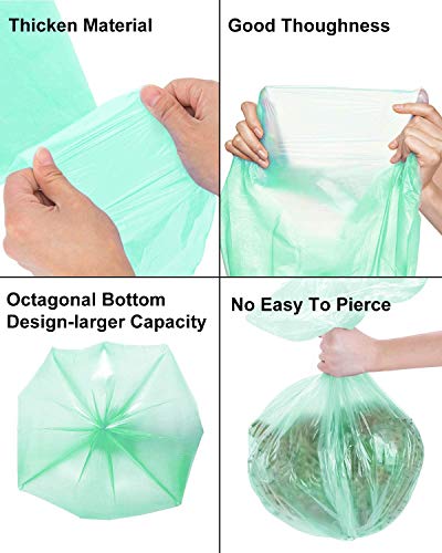 8 Gallon Biodegradable Trash Bags, AYOTEE Garbage Bags 8 gallon, Compostable Medium Trash Bags, Unscented Leak Proof Bags for Office, Home, Bathroom, Car, Kitchen(Green)