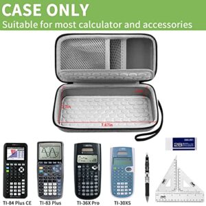 Case Compatible with Texas Instruments TI-84 Plus CE/TI-84 Plus/TI-83 Plus/TI-30XS / TI-36Pro Graphing Calculator, Scientific Calculators Box for Ruler, Rubber, Pencil and Other- Light Grey