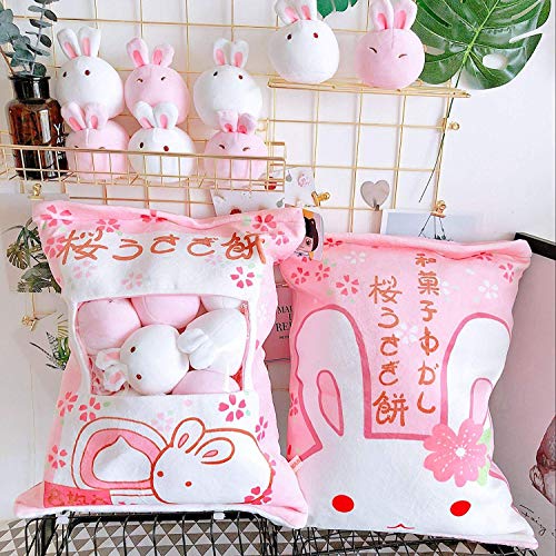 REFAHB Cute Plush Pillow Throw Pillow Removable Stuffed Animal Toys Creative Gifts for Girls (Bunny)