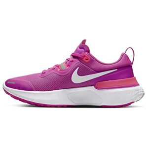 nike women's react miler running shoe, fire pink/white-team orange-vast grey, 7.5