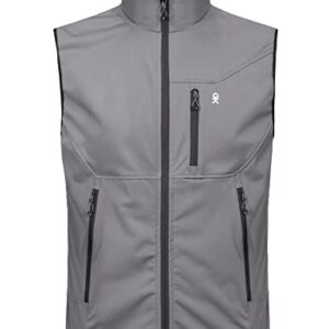 Little Donkey Andy Men's Lightweight Softshell Vest, Windproof Sleeveless Jacket for Travel Hiking Running Golf Gray XL