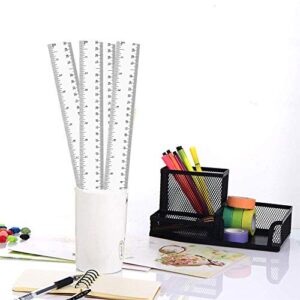 30 Pack Clear Plastic Ruler 12 Inch Flexible Ruler Straight Ruler With Inches and Metric for School Classroom Office