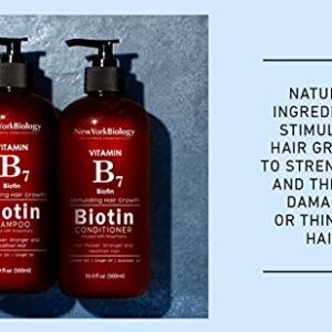 New York Biology Biotin Shampoo and Conditioner Set for Hair Growth and Thinning Hair – Thickening Formula for Hair Loss Treatment – For Men & Women – Anti Dandruff - 16.9 fl Oz