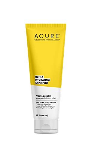 Acure Ultra Hydrating Shampoo 100% Vegan, Ultra Hydrating Moisture & Omega Fatty Acids, , Yellow Argan Oil & Pumpkin, 8 Fl Oz