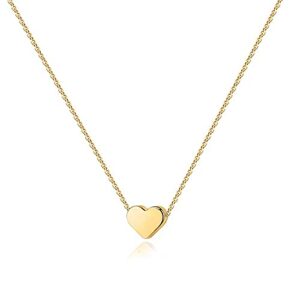 pavoi 14k yellow gold plated heart necklace | cute dainty love pendant necklaces for women