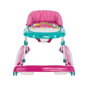 Dream On Me 2-in-1 Ava Baby Walker, Easy Convertible Baby Walker, Walk Behind, Height Adjustable Seat, Added Back Support, Detachable-Toy Slate, Teal Pink