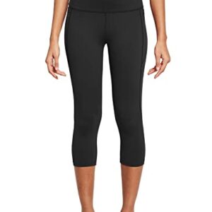 BALEAF Women's Capri Leggings Workout Yoga Running Capris High Waisted Pull On Cropped Leggings with Pockets Black M