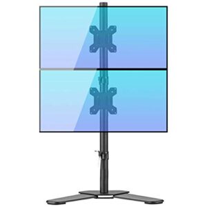 dual monitor stand free standing desk mount fits two screens up to 32 inch 22 lbs fully adjustable arms with max vesa 100x100mm (ml7802)
