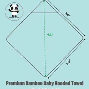 HIPHOP PANDA Bamboo Hooded Baby Towel - Soft Hooded Bath Towel with Ears for Babie, Toddler,Infant - Ultra Absorbent, Natural Baby Towel Perfect (White, 30 x 30 Inch)