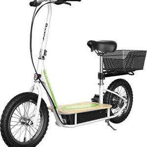 EcoSmart Metro Electric Scooter – Padded Seat, Wide Bamboo Deck, 16" Air-Filled Tires, 500w High-Torque Motor, Up to 18 mph, 12-Mile Range, Rear-Wheel Drive