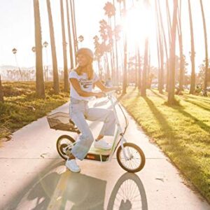 EcoSmart Metro Electric Scooter – Padded Seat, Wide Bamboo Deck, 16" Air-Filled Tires, 500w High-Torque Motor, Up to 18 mph, 12-Mile Range, Rear-Wheel Drive