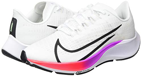 NIKE Women's Race Running Shoe, White Flash Crimson Hyper Violet Spruce Aura Vapor Green Black, 8.5