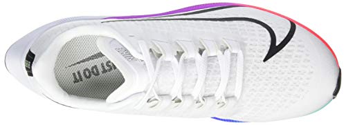 NIKE Women's Race Running Shoe, White Flash Crimson Hyper Violet Spruce Aura Vapor Green Black, 8.5