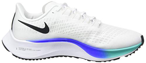 NIKE Women's Race Running Shoe, White Flash Crimson Hyper Violet Spruce Aura Vapor Green Black, 8.5