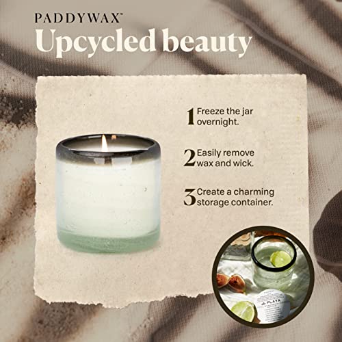 Paddywax La Playa Artisan Hand-Poured Scented Candle, 9-Ounce, Black Rim - Vanilla Rosa