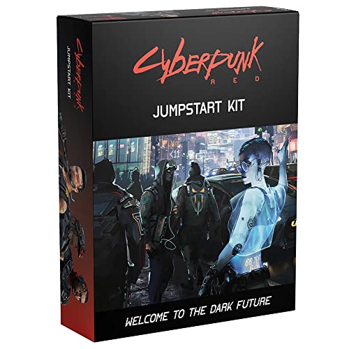 R. Talsorian Games Cyberpunk Red Jumpstart Kit by R. Talsorian Games – Essentials Gaming Kit - Tabletop Gaming Accessories – for Kids and Adults Ages 14+ - Compatible with Cyberpunk Red, Black