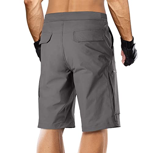 FREE SOLDIER Men's Lightweight Breathable Quick Dry Tactical Shorts Hiking Cargo Shorts Nylon Spandex（Gray 36Wx10L