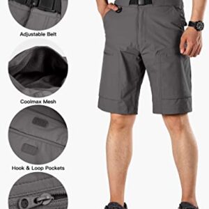 FREE SOLDIER Men's Lightweight Breathable Quick Dry Tactical Shorts Hiking Cargo Shorts Nylon Spandex（Gray 36Wx10L