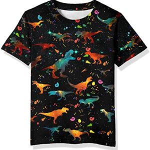 Neemanndy Dinosaur T-Shirts for Boys and Girls 3D Animal Print Kids Cool Shirt with Dinosaur Size 8-10 Years