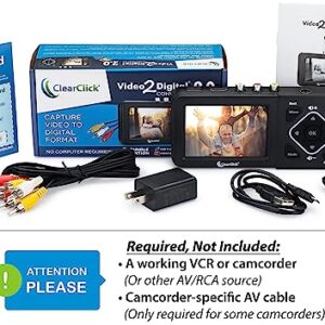 ClearClick Video to Digital Converter 2.0 (Second Generation) - Record Video from VCR's, VHS Tapes, AV, RCA, Hi8, Camcorder, DVD, Gaming Systems (Bundle Edition)