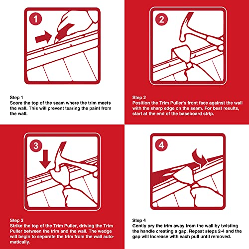 Goldblatt Trim Puller, Removal Multi-Tool for Commercial Work, Baseboard, Molding, Siding and Flooring Removal, Remodeling