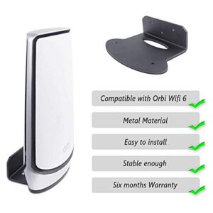 Koroao Metal Wall Mount Holder for Orbi Whole Home Tri-Band Mesh WiFi 6 System/Orbi Ultra(RBK850)(RBK852)(RBK853)/(RBS750)(RBS751)(RBK752)(RBK753)(960/860 Series)/(AX4200)(AX5700)(AX6000)(1-Pack)