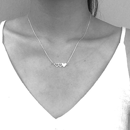 VLINRAS Best Friends Necklace for 3 Sister Necklace For 3 BFF Matching Heart Pendant Friendship Personalized Birthday Gift