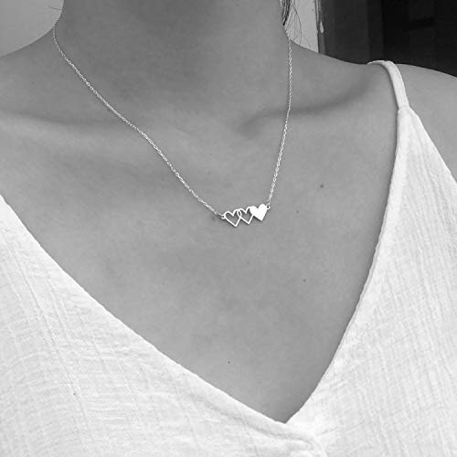 VLINRAS Best Friends Necklace for 3 Sister Necklace For 3 BFF Matching Heart Pendant Friendship Personalized Birthday Gift