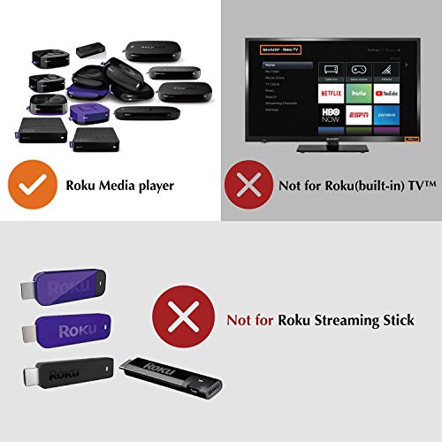 Roku Player Remote for Roku 1, 2, 3, 4 (HD, LT, XS, XD), Roku Express, Roku Premiere, Roku Ultra NOT for ROKU TV NOT for ROKU Stick