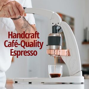 Flair Espresso Maker PRO 2 (White) - An all manual lever espresso maker with stainless steel brew head and pressure gauge