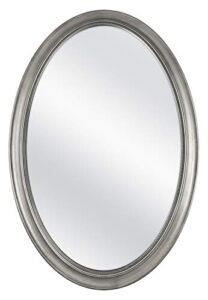 mcs beaded oval mirror, 21 x 31 in, pewter