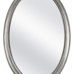 MCS Beaded Oval Mirror, 21 x 31 in, Pewter