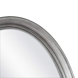 MCS Beaded Oval Mirror, 21 x 31 in, Pewter