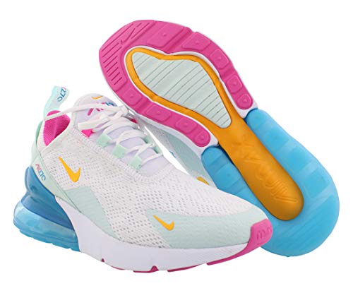 Nike AIR MAX 270 White/Pink/Blue CJ0568 100 Women's Size 6.5 KC