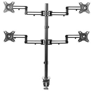 vivo full motion aluminum 17 to 32 inch quad monitor desk mount stand with articulating arm joints, fits 4 screens, max vesa 100x100, stand-v104y