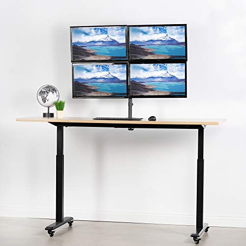 VIVO Full Motion Aluminum 17 to 32 inch Quad Monitor Desk Mount Stand with Articulating Arm Joints, Fits 4 Screens, Max VESA 100x100, STAND-V104Y