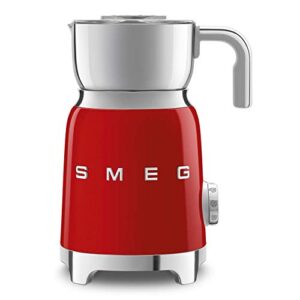 smeg 50's retro milk frother mff11rdus, red