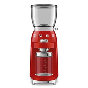 smeg 50's retro style aesthetic coffee grinder, cgf01 (red) large