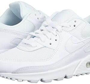 Nike Women's Air Max 90, White/White-white-wolf Grey, 7.5