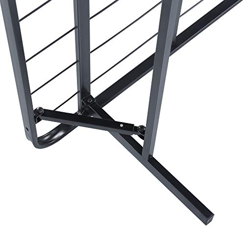 Olee Sleep 14 Inch Foldable Dura Metal Platform Bed Frame, Comfort Base, Height for Under-Bed Storage, Black, Queen