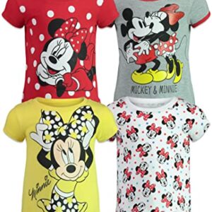 Disney Mickey Mouse Minnie Mouse Little Girls 4 Pack Graphic T-Shirts 7-8