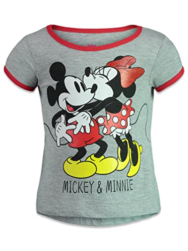 Disney Mickey Mouse Minnie Mouse Little Girls 4 Pack Graphic T-Shirts 7-8