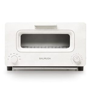 balmuda the toaster | steam oven | 5 cooking modes - sandwich bread, artisan bread, pizza, pastry, oven | compact design | baking pan | k01m-ws | white | us version