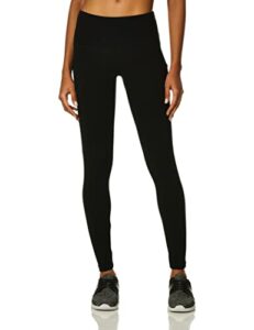jockey womens cotton stretch basic ankle with side pocket leggings, deep black, x-large us