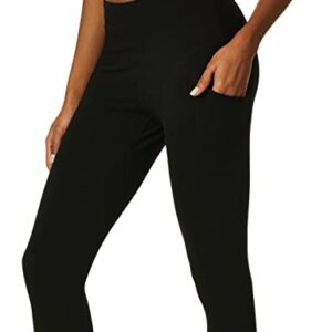 Jockey Womens Cotton Stretch Basic Ankle with Side Pocket Leggings, Deep Black, X-Large US